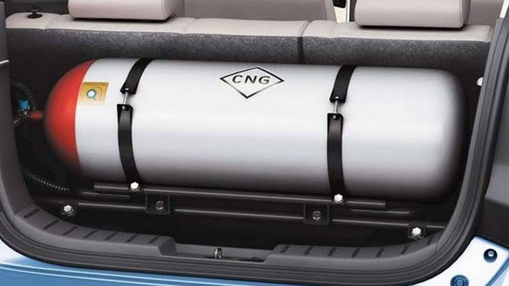 CNG cylinder in a car